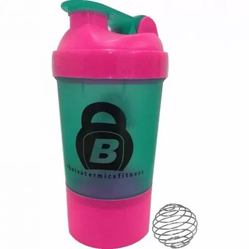 Coqueteleira 2 Doses 500ml Azul Tiffany e Rosa Neon