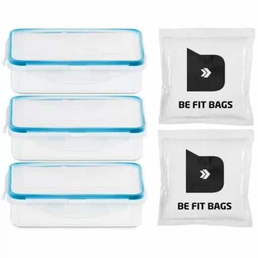 Kit BeFit Bag 3 Potes Herméticos 725ml + 2 Gels Térmicos