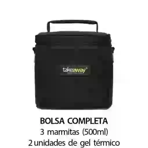 Bolsa Térmica Takeaway Mini Preta Completa