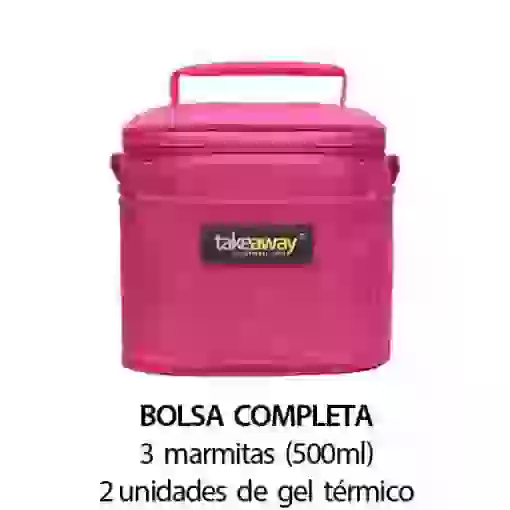 Bolsa Térmica Takeaway Mini Rosa Completa