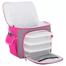 Bolsa Térmica BagNew Fit Cinza com Rosa - Imagem 2