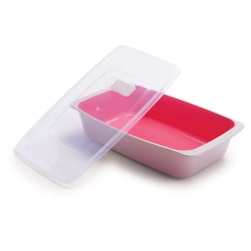 Pote Retangular Grande 1400ml Rosa