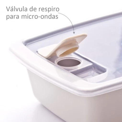 Pote Retangular Grande 1400ml Rosa - Imagem 2