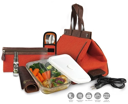 Bolsa Térmica Voilà Classic em Linho Laranja