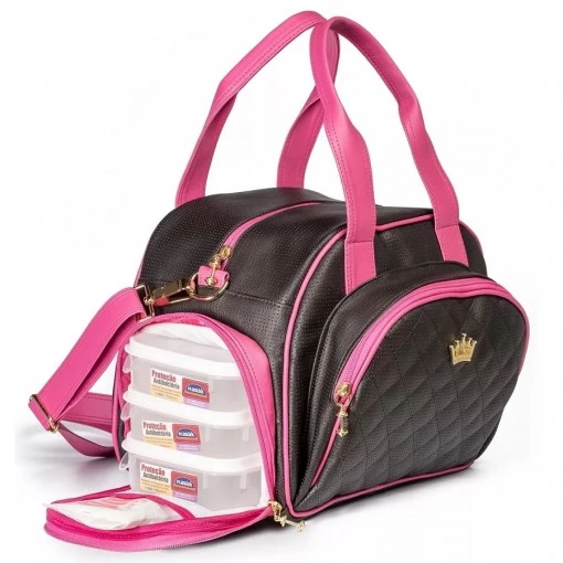 Bolsa Térmica Divas Bag Line Preto Fúcsia