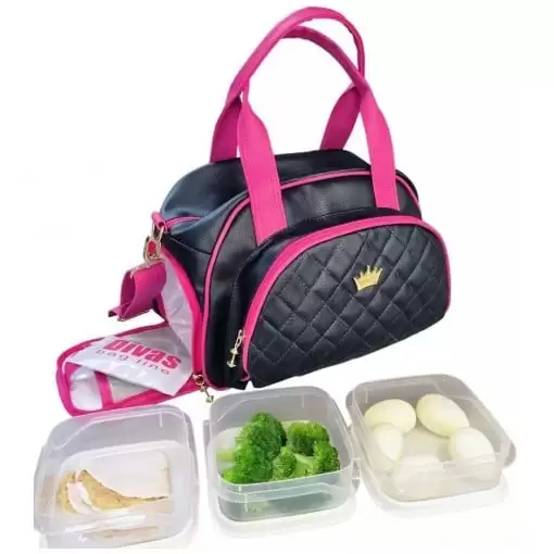 Bolsa Térmica Divas Bag Line Preto Fúcsia - Imagem 2
