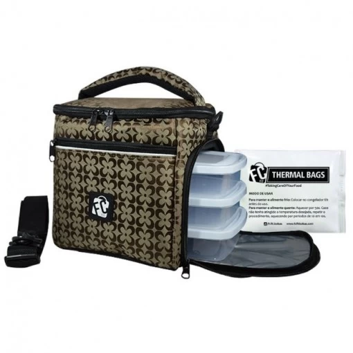 Bolsa Térmica FC Fit Compacta Nude Floral Acetinada - Image 2