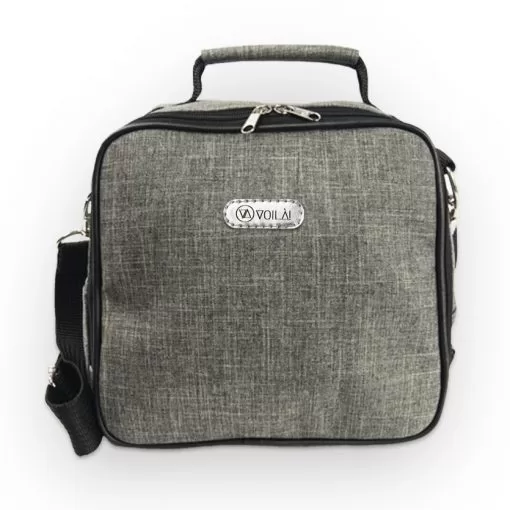Bolsa Térmica Voilà Cosmopolitan em Linho Importado Preto - Completa - Imagem 5