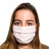 Kit 3 Máscaras Protetoras Dupla Face Reutilizável Lavável Branco/Rosa - Imagem 4